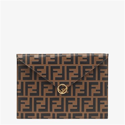 pochette in tela fendi|fendi medium flat pouch.